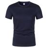 Men's Quick-Dry Mesh Sports T-Shirt - Short Sleeve, Round Neck, Solid Color