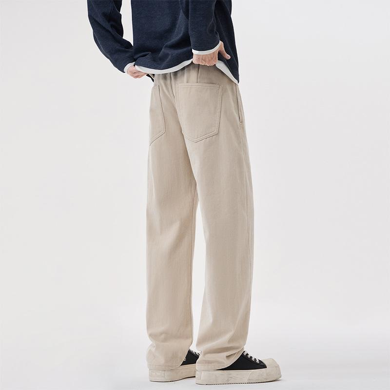 American high street vintage casual pants men's old money style retro loose straight pants simple versatile casual pants