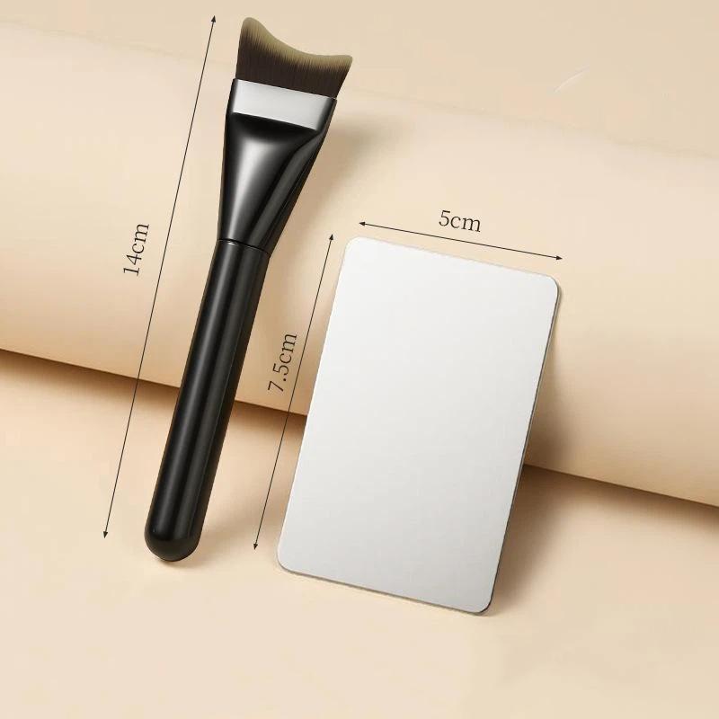 2/4Pcs Professional Makeup Tool Kit With Soft Foundation Brushes Stainless Steel Mixing Palette And Velvet Puff For Home Use