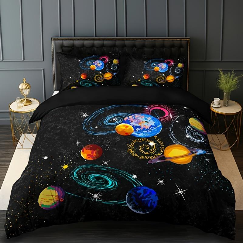 Galaxy Planet Duvet Cover Set High Definition Print Home Dorm Room Bedding 1 Duvet Cover + 2 Pillowcases
