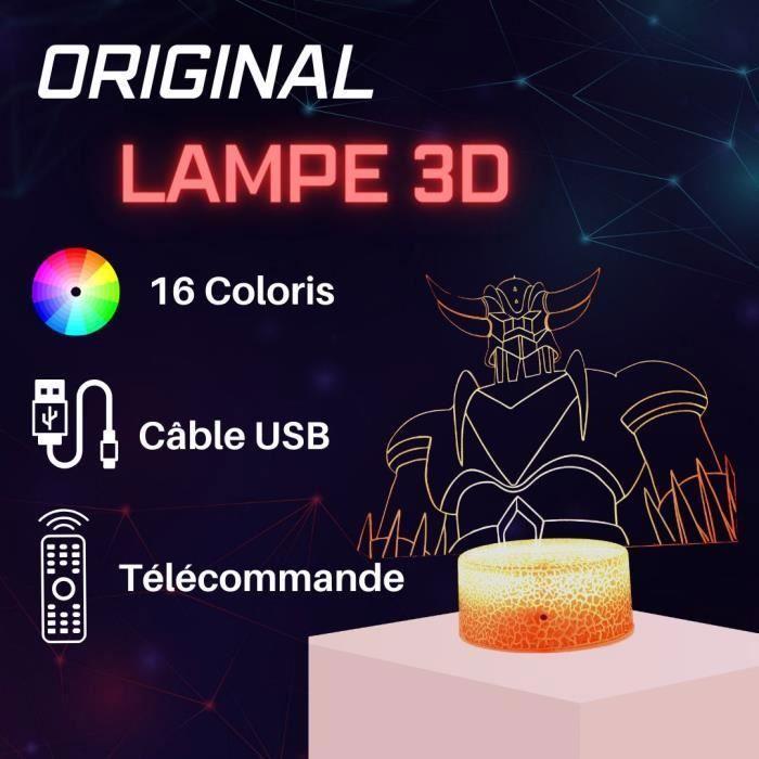 Lampe de chevet 3d led godlorak manga, veilleuse changement de couleurs, lampe tactile bureau et chambre enfant ado adulte, cadeau