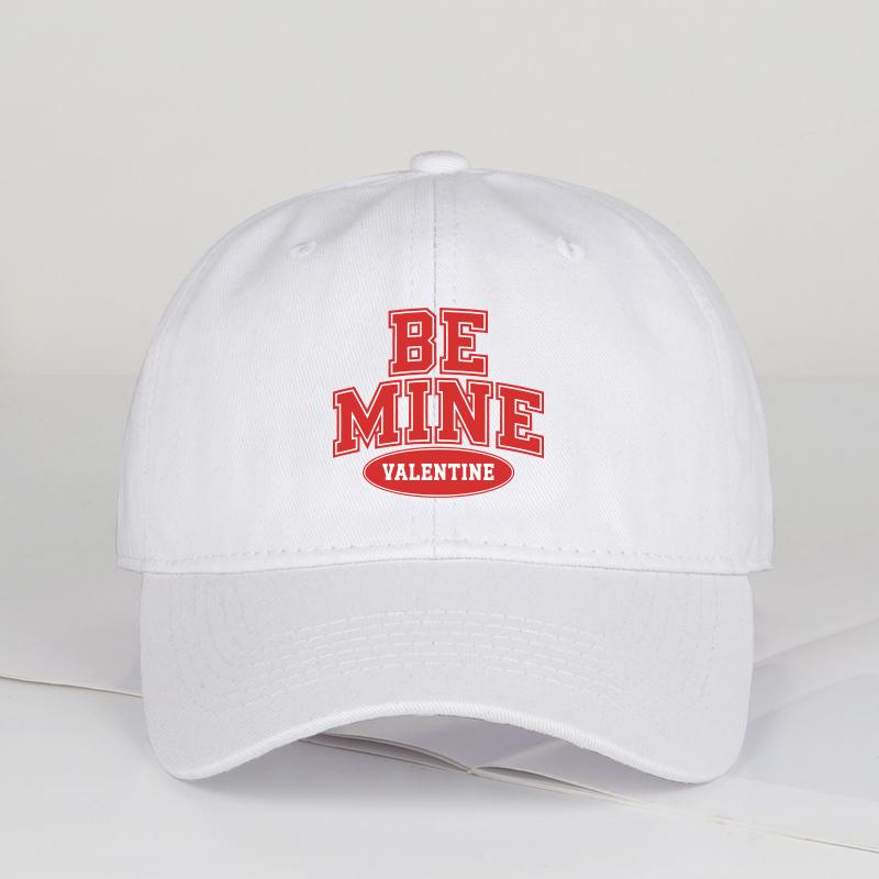 

MLFO Brand BE MINE VALENTINE Printed SoftTop Baseball Cap Soft Comfortable Adjustable RoUnisextic Playful Festive Style Unis
