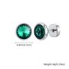 Anti Allergy Round Zircon Stud Earring for Men,AAA CZ Stone Stainless Steel Ear Stud,Hip Hop Classic Jewelry Gift
