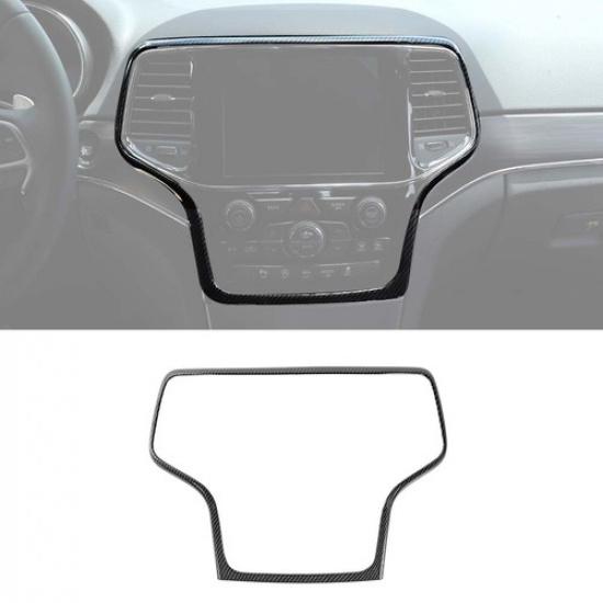 Dashboard Gps Navigation Cover Trim For Jeep Grand Cherokee 2014+Carbon Fiber