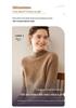 Women's Cable Knit Cashmere Sweater - Twisted Flower Bobble Stitch, Half-High Collar, Slim Fit