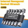 Powerful Socket Inner Hexagonal Wrench Hexagonal Handle Screwdriver Socket Extension Rod Pneumatic Screwdriver Insert Tool Set