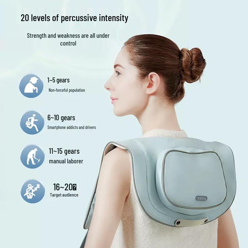 CLORIS Neck & Back Tapping Massager Shawl with Heat CN Plug (adapter Included)