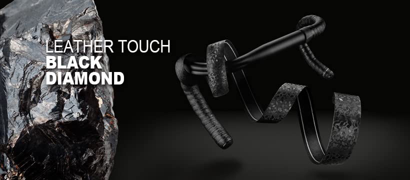 CICLOVATION Premium Bar Leather Black Diamond Tape, Touch, 3.0mm,