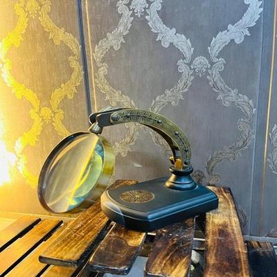Brass Engraved Magnifying Glass 17.78 Cm Watts Sons London 1814, Handmade Nautical Table Top Decor Home Office Anniverasry Wedding Christmas Gift