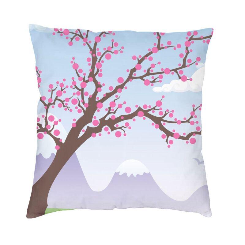 Watercolor Sakura Cherry Blossoms Pillow Case 40X40Cm Home Decoration Japanese Floral Modern Cushion Cover Car Pillowcase