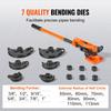 Pipe Tube Bender, 3/8" to 1" OD Manual Pipe Tube Bender with 7 Bending Dies, 180° Copper Aluminum Pipes Bending Tools for HVAC Air Conditioning