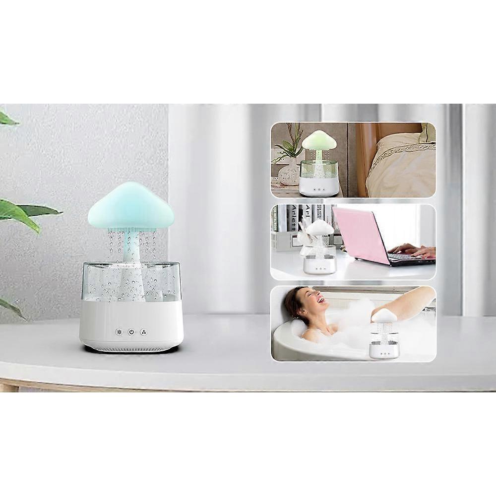 Rain Cloud Humidifier Rain Drop Sound Night Light Aromatherapy Oil Essential