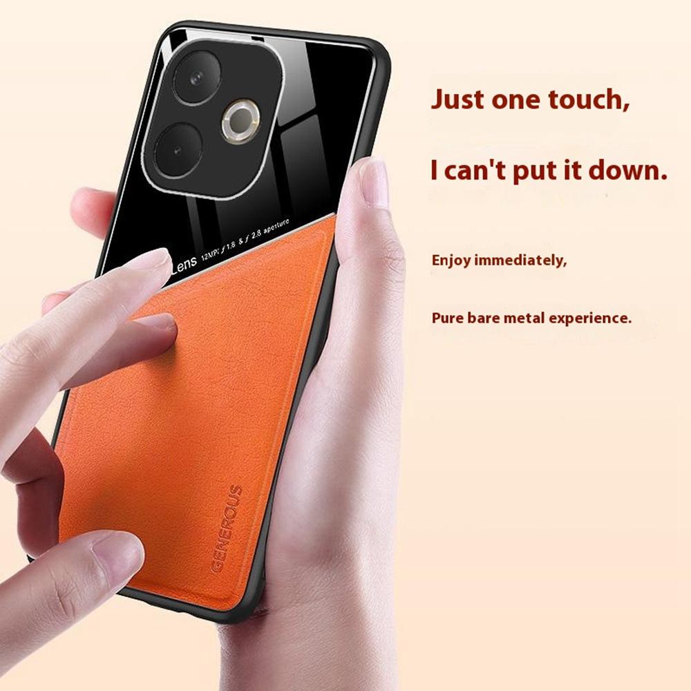 

Для Oppo A5 Pro 5G Чохол Шкіряне покриття PC+TPU Задня кришка телефону Orange