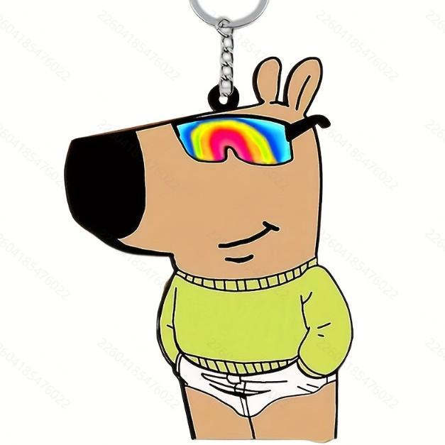 Just a Chill Guy Meme Acrylic Keychain - Cool Guy Design