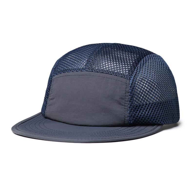 Flat-brimmed hip-hop baseball cap, unisex, quick-drying, breathable mesh, wide-brimmed sun hat, workwear-style duckbill cap