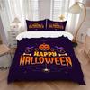 3pcs Featured Happy Halloween Theme Printed Quilt Set - Includes 1 Quilt Cover and 2 Pillowcases, Machine Washable - Suitable for All Seasons.H03