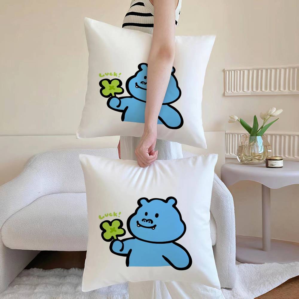Lucky Four leaf clover Pillow Case Sofa and Living Room Decorative Cushion Covers Dust-proof and Mite-proof Invisible Zipper
