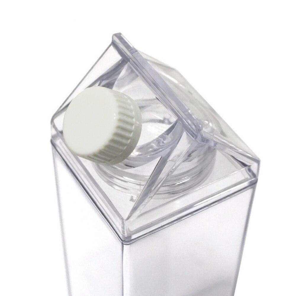 500Ml/1000Ml Milk Carton Water Bottle Transparent Cup Plastic Portable Clear Box For Juice Tea Milk Bottles