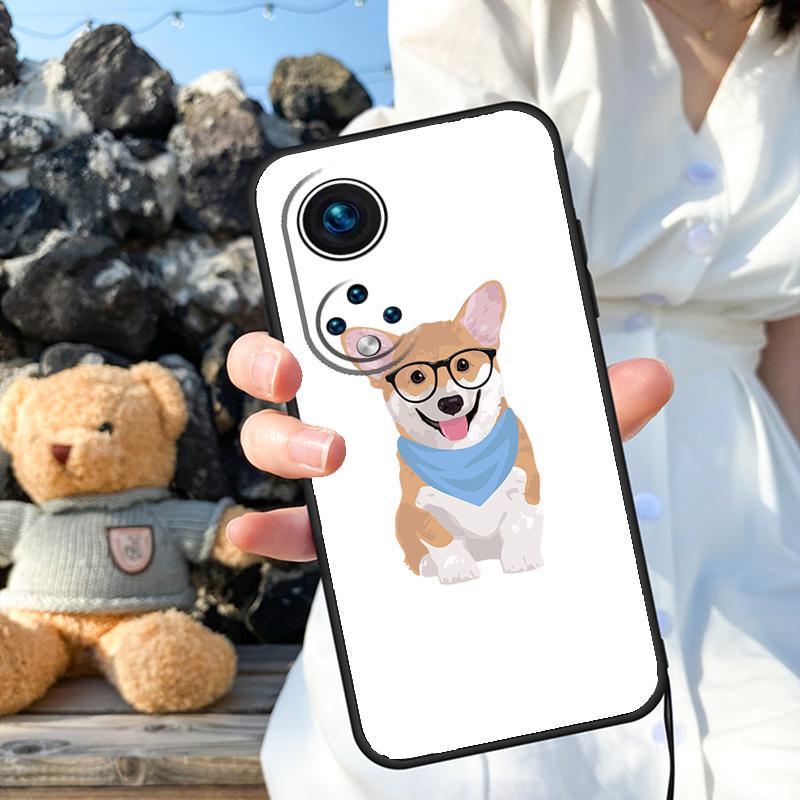 Cartoon Corgi Dog Case For Honor X9b X8b X8 X9 X6a X7a X8a X9a Honor Magic 6 5 Pro 50 70 90 Lite Back Cover
