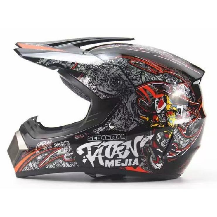 Off-road helmet, motorcycle small off-road helmet, racing lightweight mountain full-face helmet with various cool designs S
