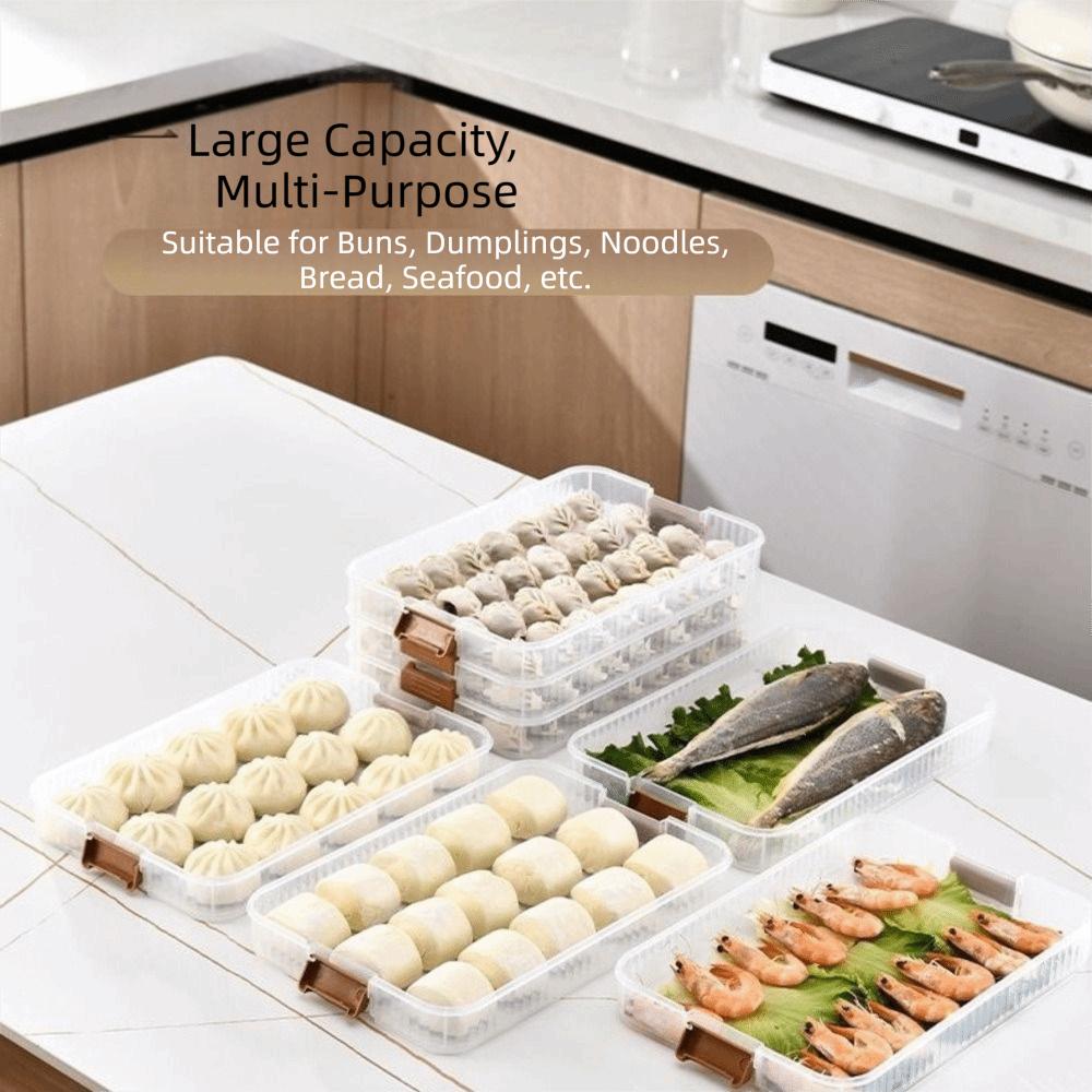 Fresh Keeping Freezer Box Large Capacity Wontons Box Food Grade Dumpling Storage Box  Home Kitchen