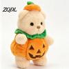 Plushie Toy for Halloween Party Pumpkin Bear Plush Toy, Soft Stuffed Animal Kids, Creative Ornament Cute Huggable Pillow Fall Holiday Home Decor