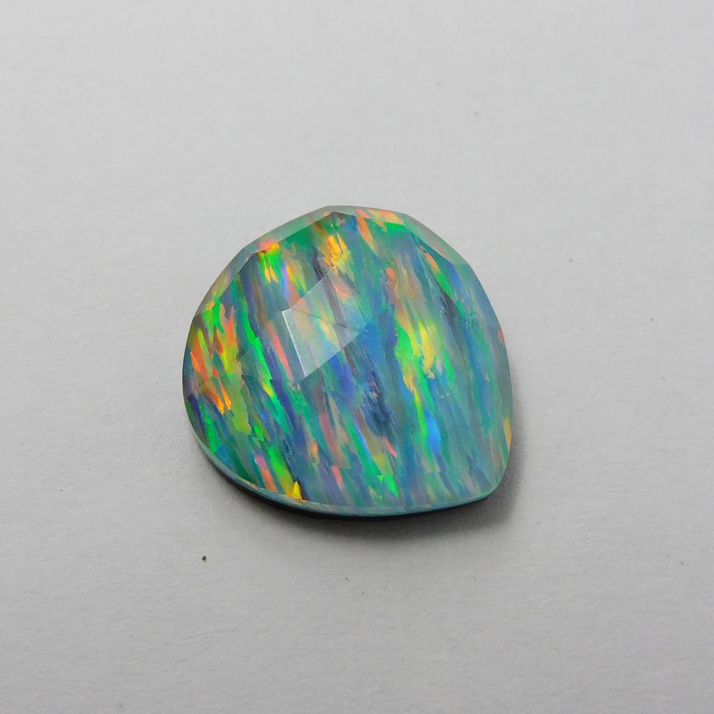 Lab-Created Opal Loose Gemstone Boulder Pear Cut 10.30 Ct Multi Color October Birthday Birthstone