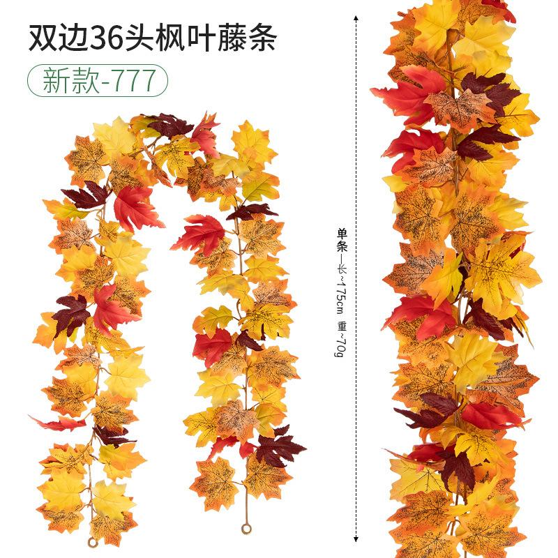 Fleur Artificielle Simulation Feuille d'Érable Vigne Européenne et Américaine Saison de la Récolte Enroulement Vigne de Simulation Décoration Extérieure Feuille d'Érable de Simulation