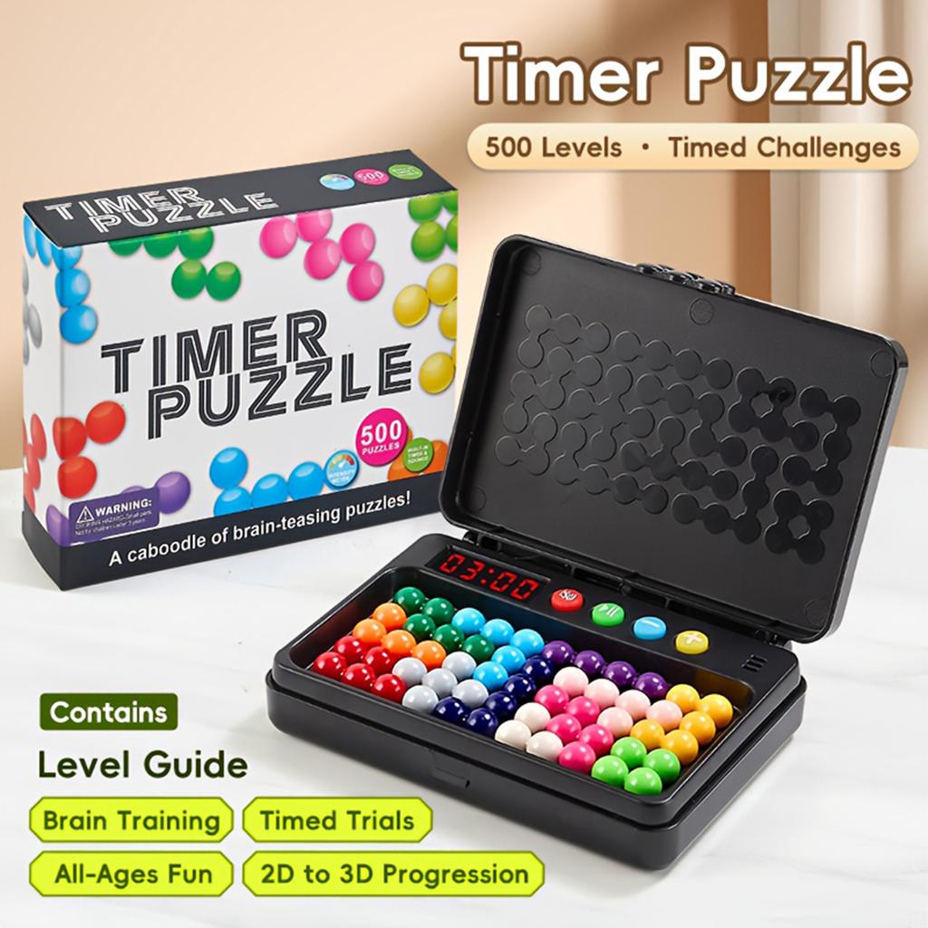 Level Puzzle Game With Timer, Portable Mind Trainer, Improves Thinking Skills, Interactive Learning Tool, Fun Family Activity,Nice Gift