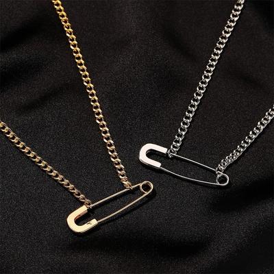 High-end Design Creative Pin Necklace Gold Silver Chain Necklace New Safety Pin Necklace Female