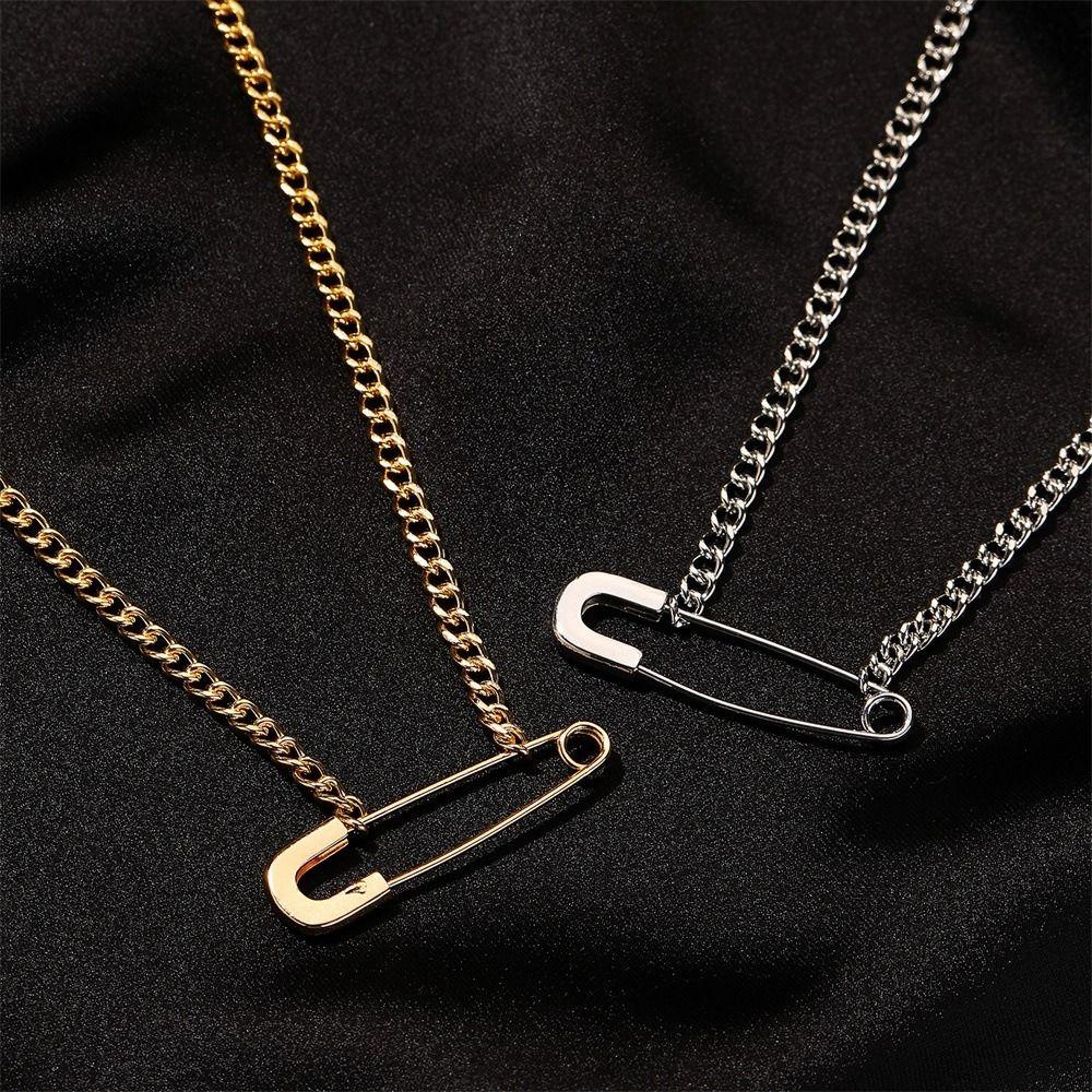 

Simple Creative Pin Necklace High-end Design Chain Necklace New Safety Pin Necklace Female срібний