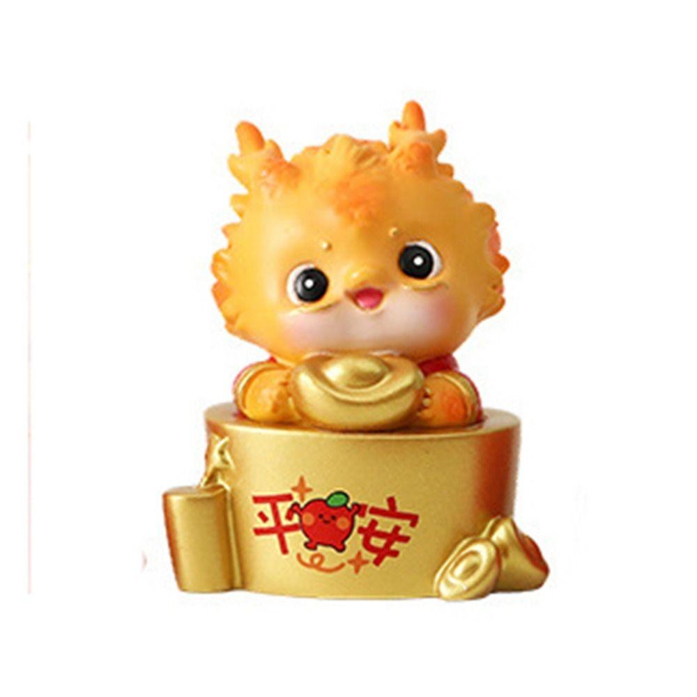 Waterproof Zodiac Dragon Ornaments Dragon Design Resin Dragon Miniatures Wear-resistant Cartoon Dragon Year Lucky Ornaments
