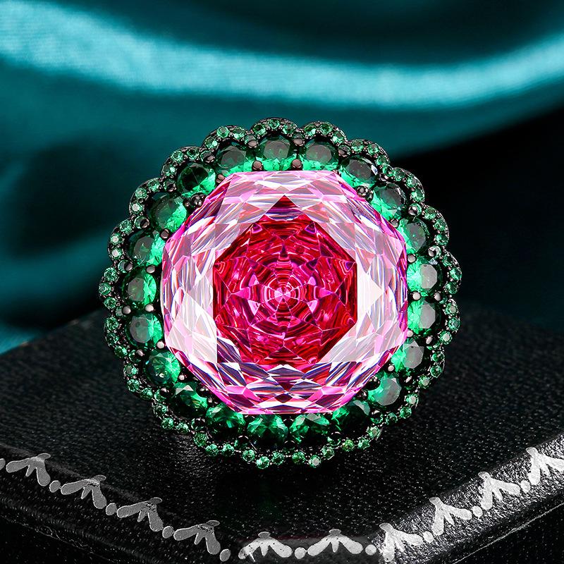 Schmuck Kupferboden Vergoldet Rosenschliff Drachenfrucht Schwarzgold Personalisiert Leichter Luxus Anzug Weiblich 18mm