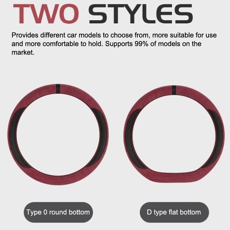 Semišový poťah na všetky ročné obdobia Poťah na volant auta Ultra tenký Protišmykový Tvar D Okrúhly Priedušný Ochranný poťah na volant auta