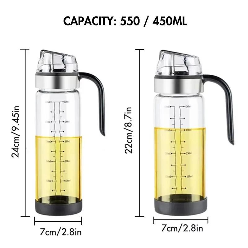Cooking Oil Bottle High Borosilicate Glass Dispenser With Scale Quantitative Sauce Vinegar Cooking Kitchen Supplies