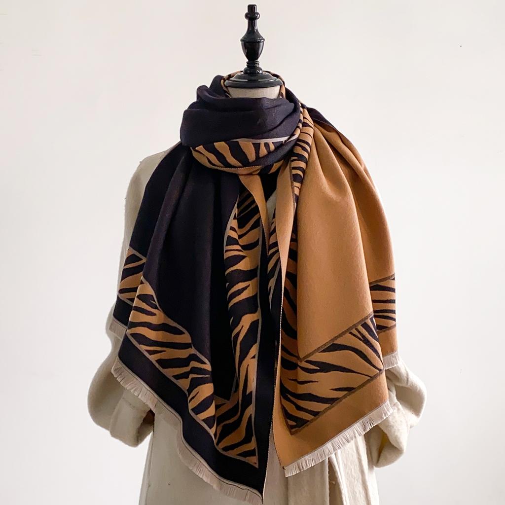 S New Streak Two-Sided Scarves Cashmere Soft Warm Fringe Pashmina Shawl Winter Coldproof Windproof Blanket Scarf