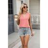 Sommer Neue Einfarbig V-ausschnitt Lose Ärmelloses Casual T-shirt Weste Top