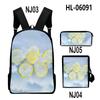 Lusso Novità Particolare Fresco limone Stampa 3D 3pz/Set alunno Zaini Scolastici Zaino Daypack per Laptop Borsa a tracolla inclinata Astuccio
