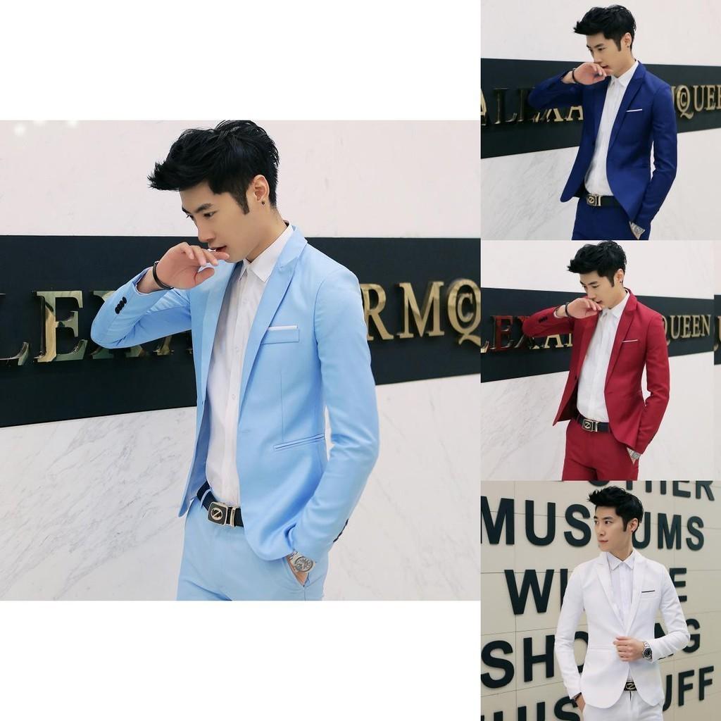 Giacca Blazer Slim Fit a Un Bottone Cappotto Formale da Lavoro In 7 Colori**