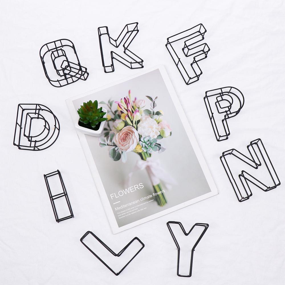 New Industrial Style Wrought Iron Alphabet Doorplate Sign Metal Hollow Letter Home Decor Cafe Adornment Photo Props Party Supply