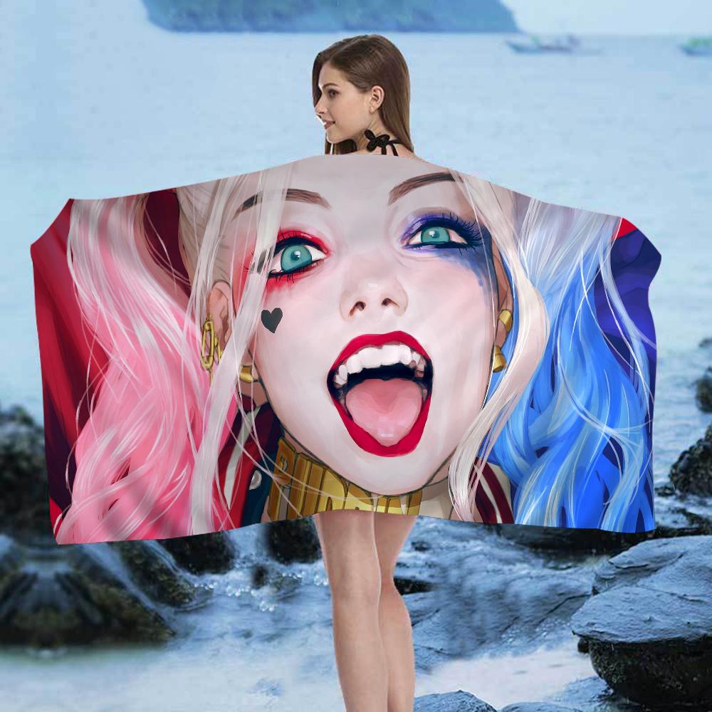 

H-Harley Q-Quinn Towel Microfiber Beach Towel Absorbent Quick dry Soft Yoga Swimming Resort Mountain Climbing Towel W40*H60(CM)