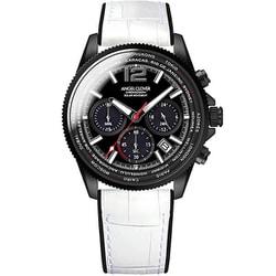 Angel Clover MONDO SOLAR Men's Leather/Rubber MOS42BBK-WH Wrist Watch