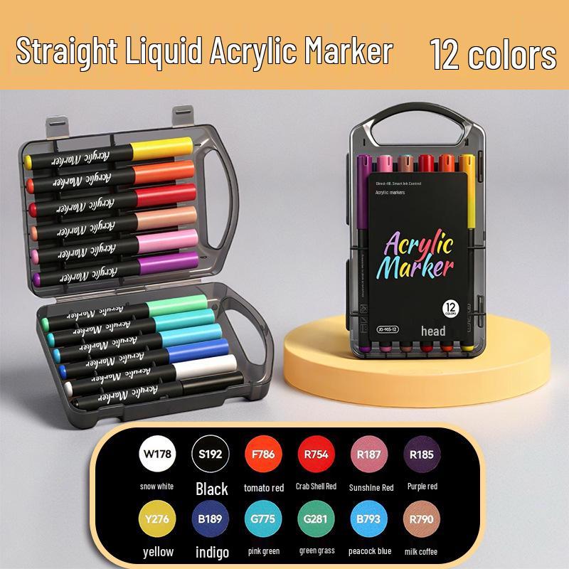 Soft Tip Black Box Acrylic Marker Pen Set, 60 Colors for Student Art and Layering