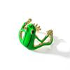 Adjustable Cute Green Frog Hug Ring - Unique and Playful Design