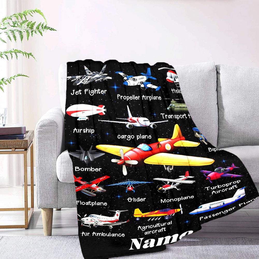 Airplane Model Throw Customizable Blanket Name Warmthful Decor Perfect For Sofa Couch Office Bed Picnics For All Occasions Cozy Home Lovers Unique