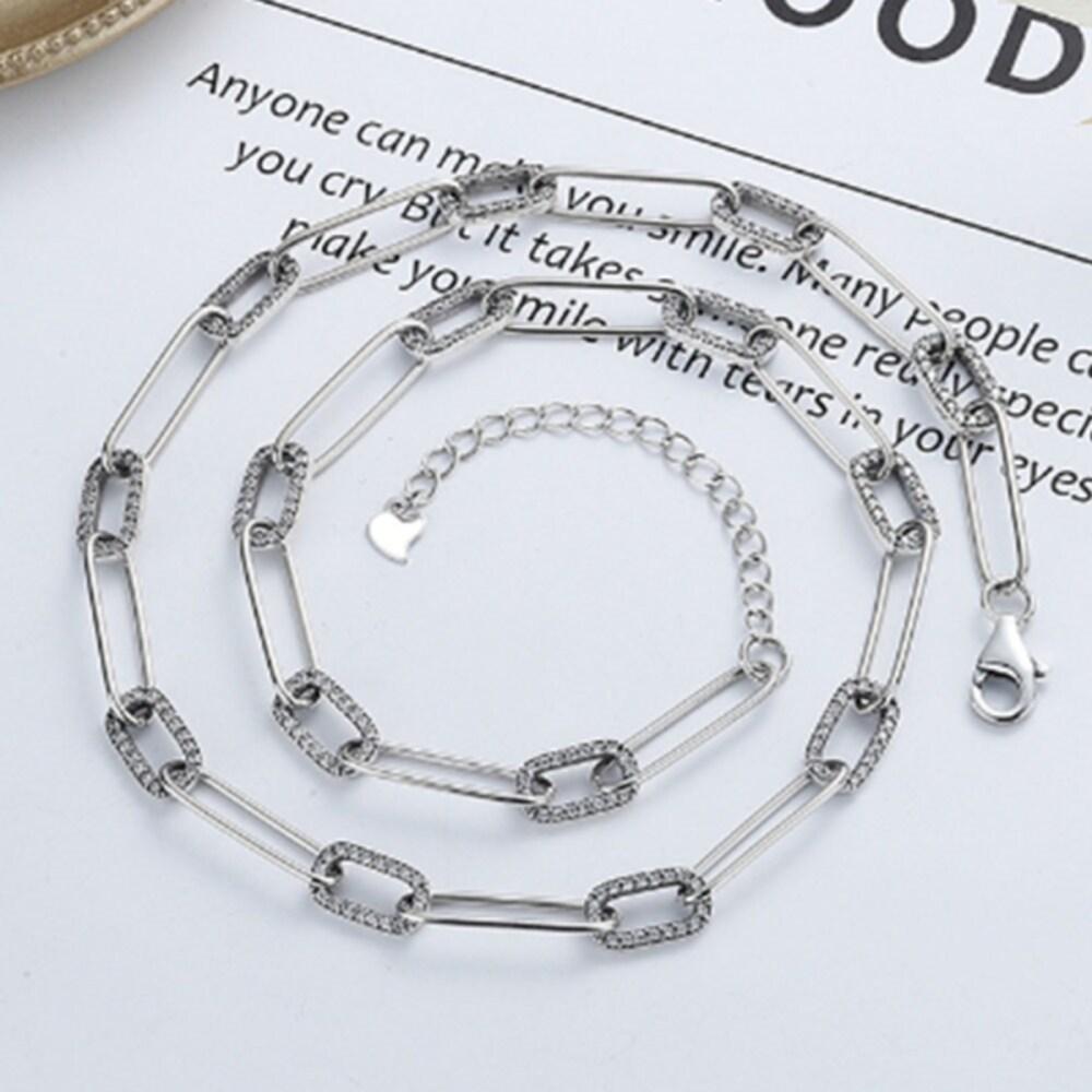 925 Sterling Silver Glitter Chain Necklace N333 Chain Necklace