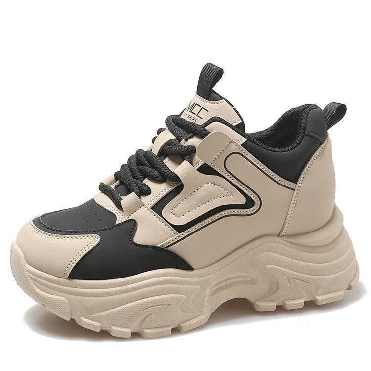 Internet Celebrity Dad Shoes Women 2025 New Spring and Autumn Thick Sole Heightening Lightweight Sports Shoes Super Fire Small Casual Shoes