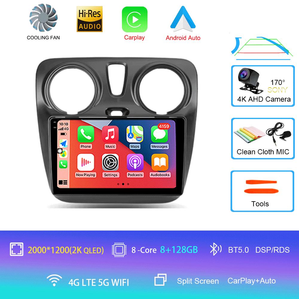 Android 14 Video Playe Carplay Auto WIFI+4G For Renault Lodgy Dacia Dokker 2012-2020  Car Radio Multimedia Navigation GPS Stereo