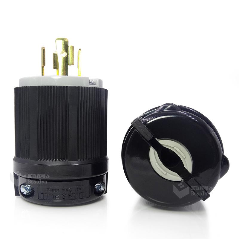 L15-20P Self-Locking Anti-Pull-Out American Power Plug with Standard Four-Core Wiring BL1520P