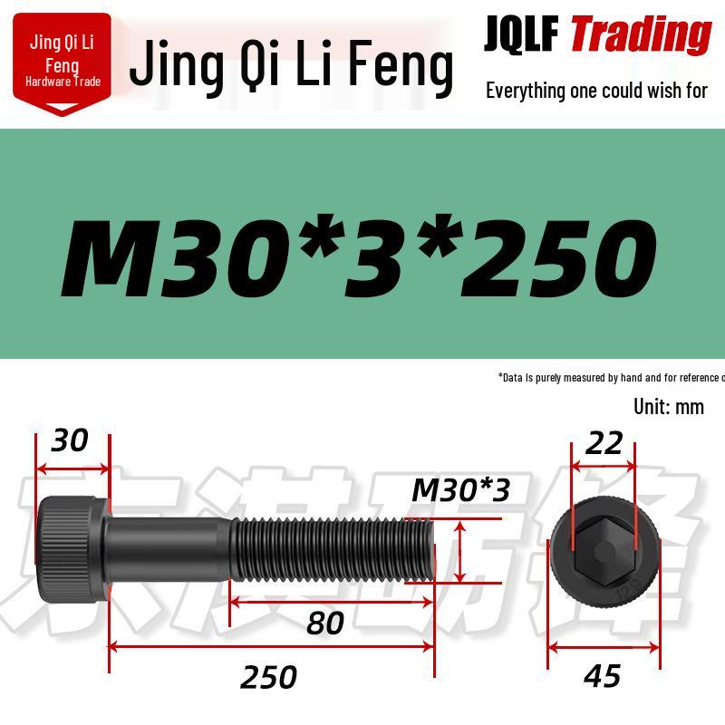 12.9 Grade Medium Tooth Hex Bolt, Half Thread, M10-M36, High-Strength Screw